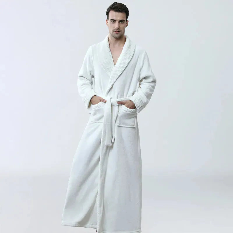 Men's Winter Coral Fleece Nightgown Homewear Thickened Pajamas - Bellarte Enchanté Men's Winter Coral Fleece Nightgown Homewear Thickened Pajamas